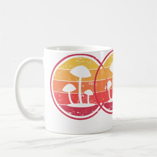 Psychedelic Magic Mushrooms  Retro Vintage Psilocy Kaffeetasse (Links)