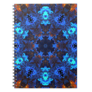 Psychedelic Mandala Blue und Orange Notizblock