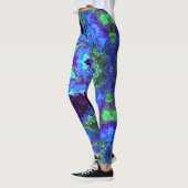 Psychedelic Mandala Blume Blau Grün und Lila Leggings (Links)
