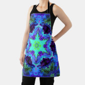 Psychedelic Mandala Blume Blau Grün und Lila Schürze (InSitu)