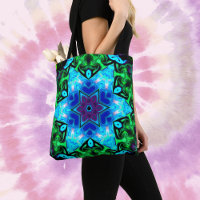 Psychedelic Mandala Blume Blau Lila und grün