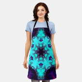 Psychedelic Mandala Blume Blau und Lila Schürze (Getragen)