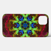 Psychedelic Mandala Blume Grün Blau und Rot Case-Mate iPhone Hülle (Rückseite (Horizontal))