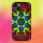 Psychedelic Mandala Blume Grün Blau und Rot Case-Mate iPhone Hülle