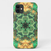 Psychedelic Mandala Blume Grün und Gelb Case-Mate iPhone Hülle (Rückseite)