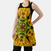 Psychedelic Mandala Blume Grün und Gelb Schürze (InSitu)