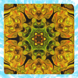 Psychedelic Mandala Blume Grün und Gelb Töpfeuntersetzer