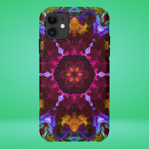 Psychedelic Mandala Blume Lila Orange und Green Case-Mate iPhone Hülle