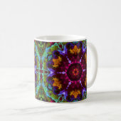 Psychedelic Mandala Blume Lila Orange und Green Kaffeetasse (VorderseiteRechts)