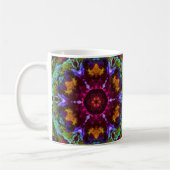 Psychedelic Mandala Blume Lila Orange und Green Kaffeetasse (Links)