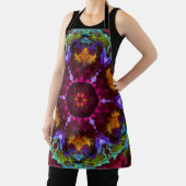 Psychedelic Mandala Blume Lila Orange und Green Schürze (InSitu)