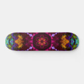 Psychedelic Mandala Blume Lila Orange und Green Skateboard (Horizontal)