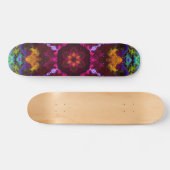 Psychedelic Mandala Blume Lila Orange und Green Skateboard (Horizontal)