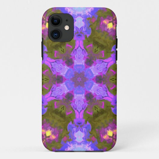 Psychedelic Mandala Blume Lila und blau Case-Mate iPhone Hülle (Rückseite)
