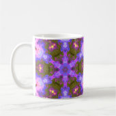 Psychedelic Mandala Blume Lila und blau Kaffeetasse (Links)