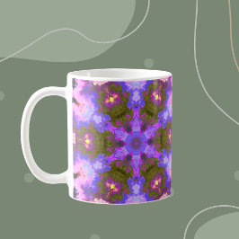 Psychedelic Mandala Blume Lila und blau Kaffeetasse
