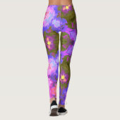 Psychedelic Mandala Blume Lila und blau Leggings (Rückseite)