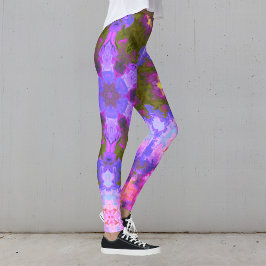 Psychedelic Mandala Blume Lila und blau Leggings