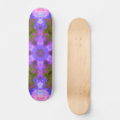Psychedelic Mandala Blume Lila und blau Skateboard (Vorderseite)
