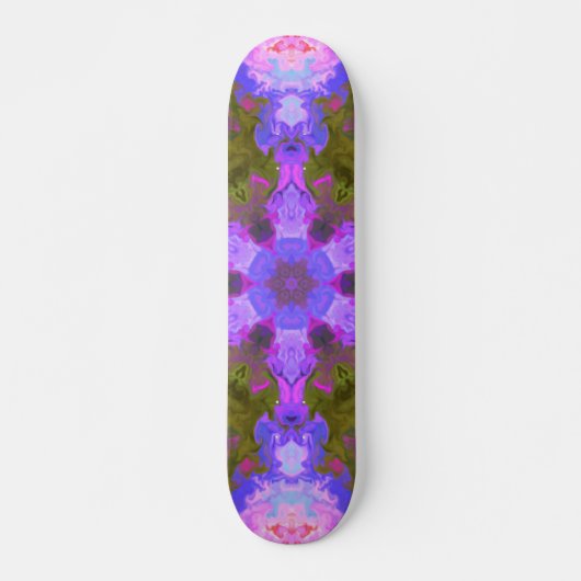 Psychedelic Mandala Blume Lila und blau Skateboard (Vorne)