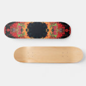 Psychedelic Mandala Blume Rot Orange und Grün Skateboard (Horizontal)