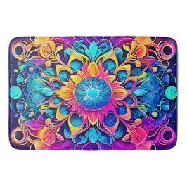 Psychedelic Mandala Design Badematte