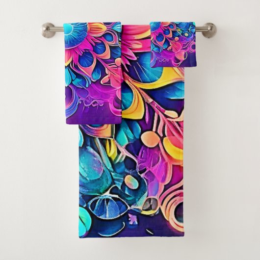 Psychedelic Mandala Design Badhandtuch Set (Insitu)