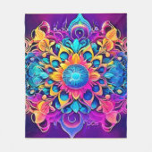 Psychedelic Mandala Design Fleecedecke (Vorderseite)