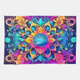 Psychedelic Mandala Design Geschirrtuch