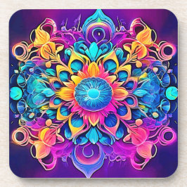 Psychedelic Mandala Design Getränkeuntersetzer