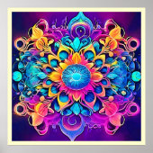 Psychedelic Mandala Design Poster (Vorne)