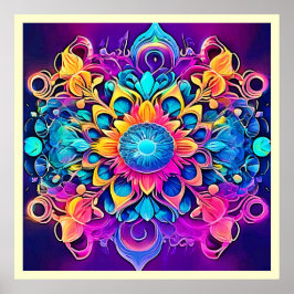 Psychedelic Mandala Design Poster