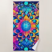 Psychedelic Mandala Design Strandtuch (Vorderseite)