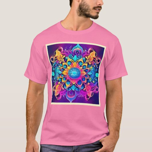 Psychedelic Mandala Design T-Shirt (Vorderseite)