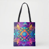 Psychedelic Mandala Design Tasche (Vorderseite)