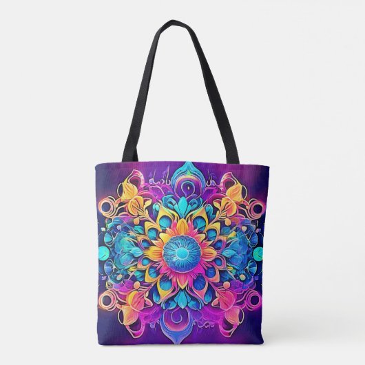 Psychedelic Mandala Design Tasche (Rückseite)