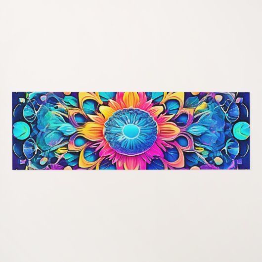 Psychedelic Mandala Design Yogamatte (Rückseite (Horizontal))