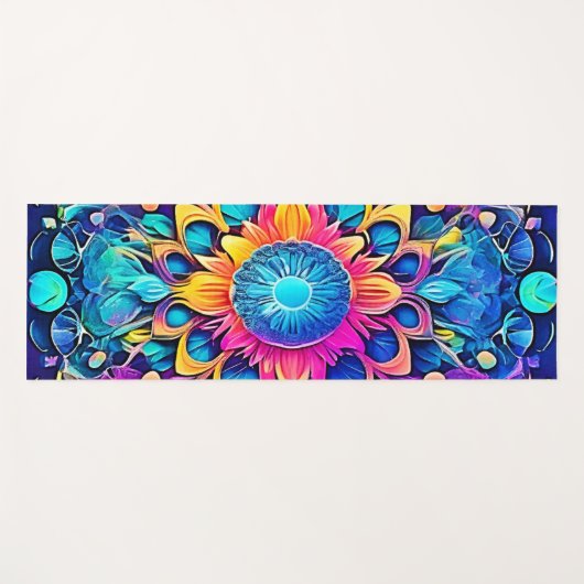 Psychedelic Mandala Design Yogamatte (Vorderseite (Horizontal))