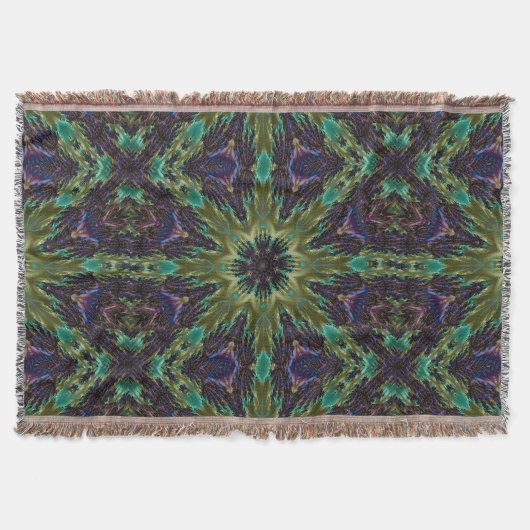 Psychedelic Mandala Retro Hippie Trippy Boho Chic Decke (Vorderseite)