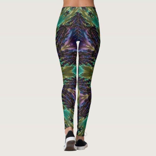Psychedelic Mandala Retro Hippie Trippy Boho Chic Leggings (Rückseite)