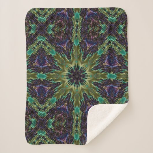 Psychedelic Mandala Retro Hippie Trippy Boho Chic Sherpadecke (Vorderseite)