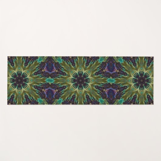 Psychedelic Mandala Retro Hippie Trippy Boho Chic Yogamatte (Vorderseite (Horizontal))