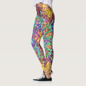 Psychedelic Mandala Trippy Hippie Color Splash Leggings (Links)