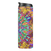 Psychedelic Mandala Trippy Hippie Color Splash Thermosbecher (Nach rechts gedreht)