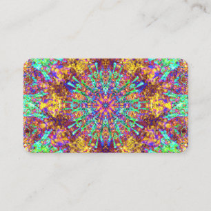 Psychedelic Mandala Trippy Hippie Color Splash Visitenkarte