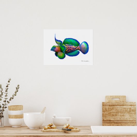 Psychedelic Mandarin Fish Poster (Küche)