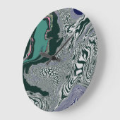 Psychedelic Marble Swirl Große Wanduhr (Winkel)