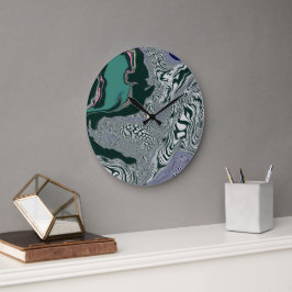 Psychedelic Marble Swirl Große Wanduhr