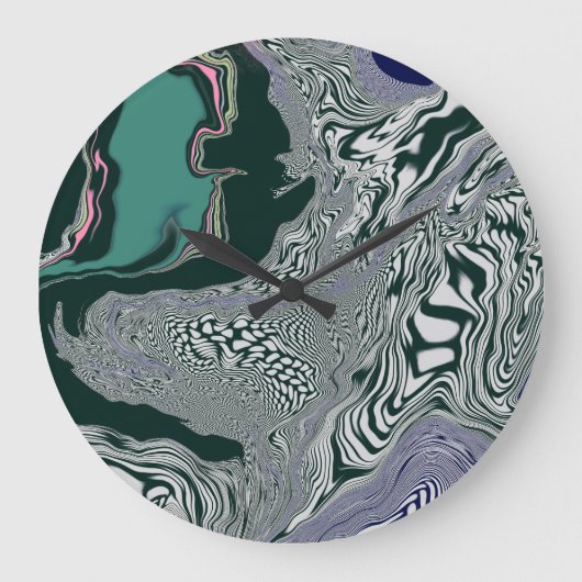 Psychedelic Marble Swirl Große Wanduhr (Vorderseite)