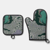 Psychedelic Marble Swirl Ofenhandschuh & Topflappen-Set (Vorderseite)